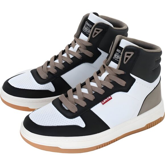 Levi's Drive High Top Sneaker White Black Casual Streetwear Men's US 8M - Picture 2 of 6